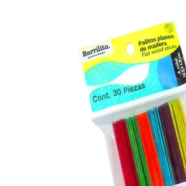 PALITOS PLANOS MAD. COL. 145X18MM BARR PM004C BOLC302472